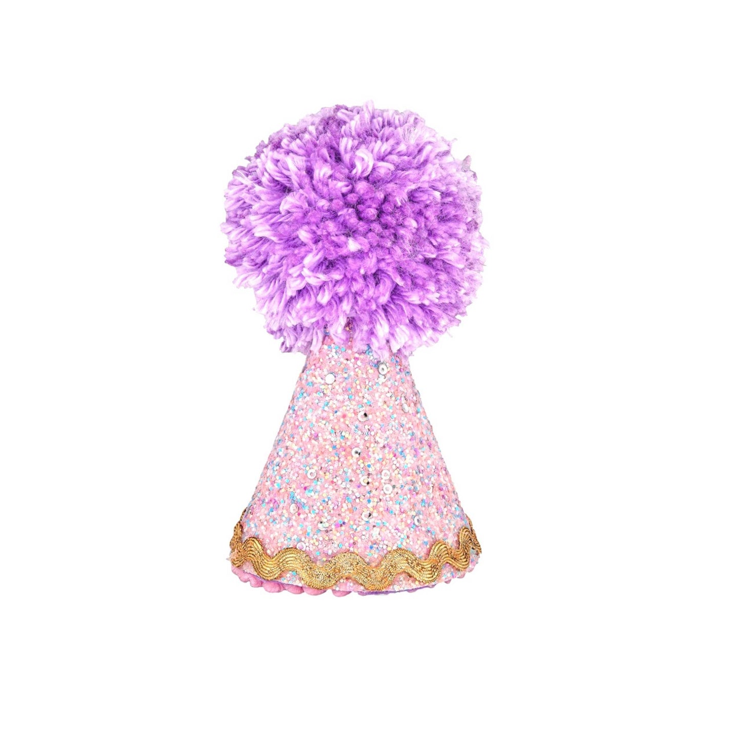 Glitter Fabric Party Hat - Lilac/Pink Mix