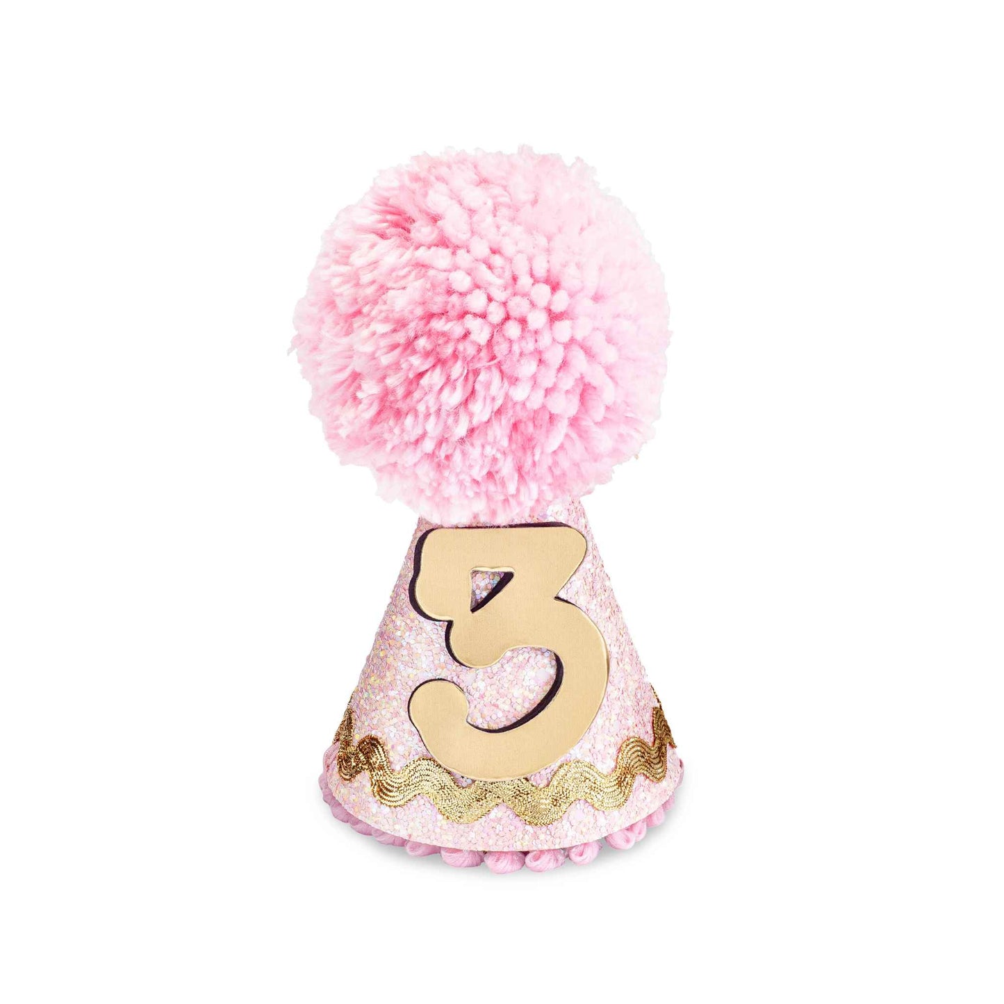 Glitter Fabric Party Hat - Pink