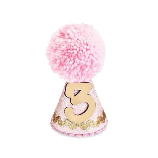 Glitter Fabric Party Hat - Pink