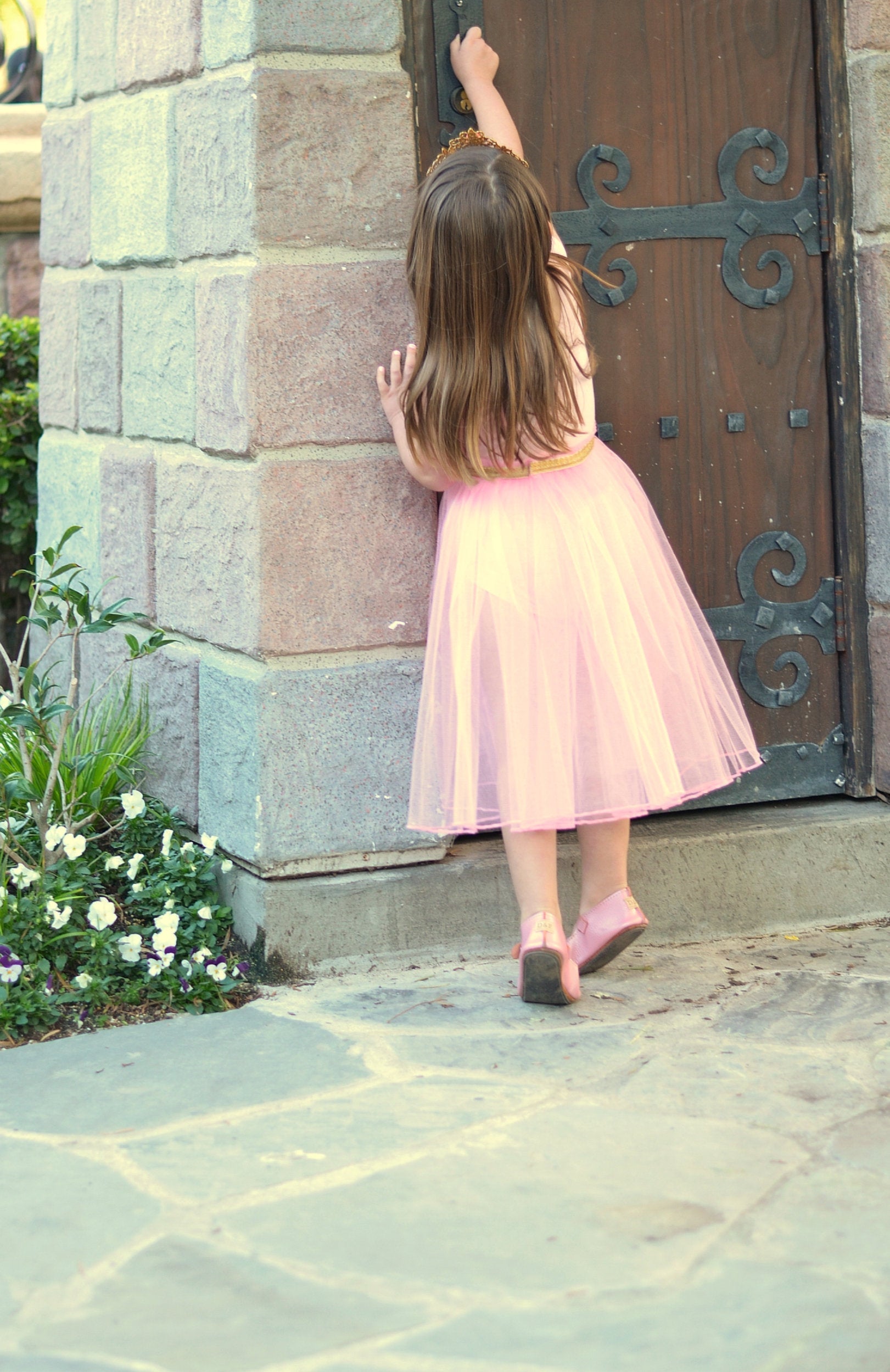 Birthday Outfit Sets - Princess Dress + Crown Set - Dark Pink