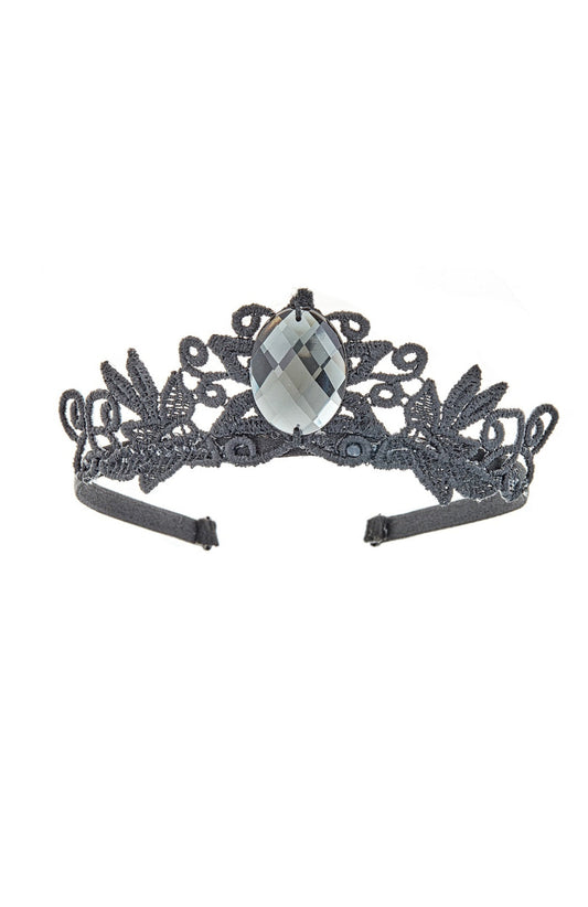 Crowns & Tiaras - "Mirror Mirror" Princess Crown - Black Large Gem