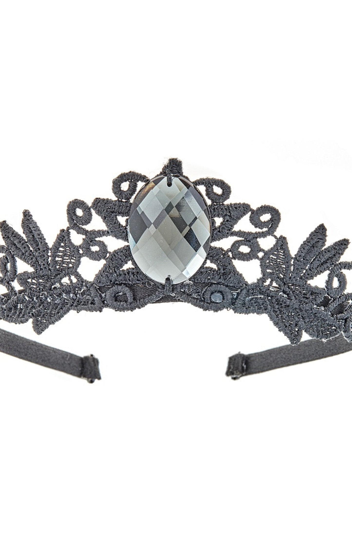 Crowns & Tiaras - "Mirror Mirror" Princess Crown - Black Large Gem