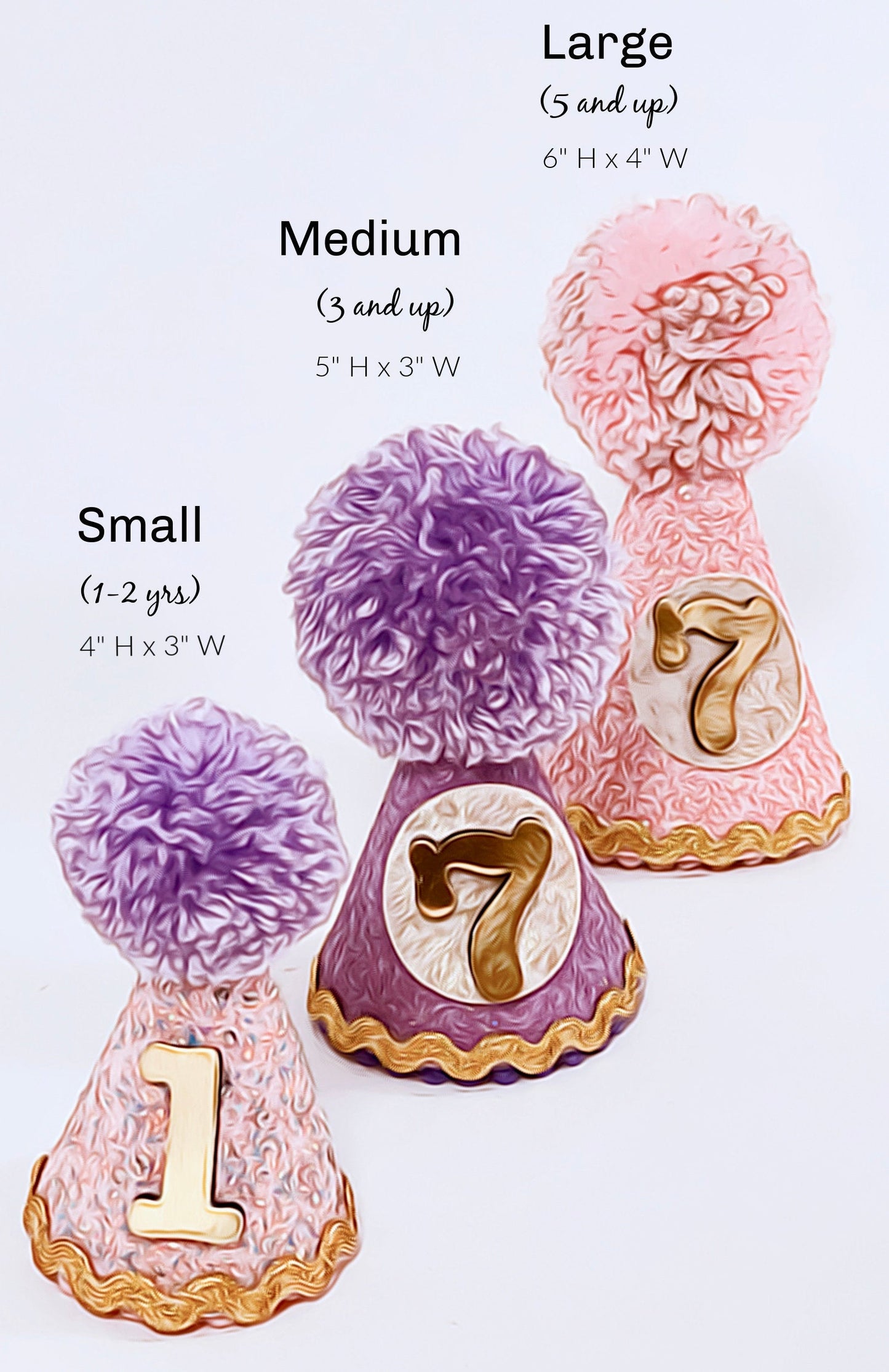 Custom Birthday Hat Custom - Pink Purple Gold Options