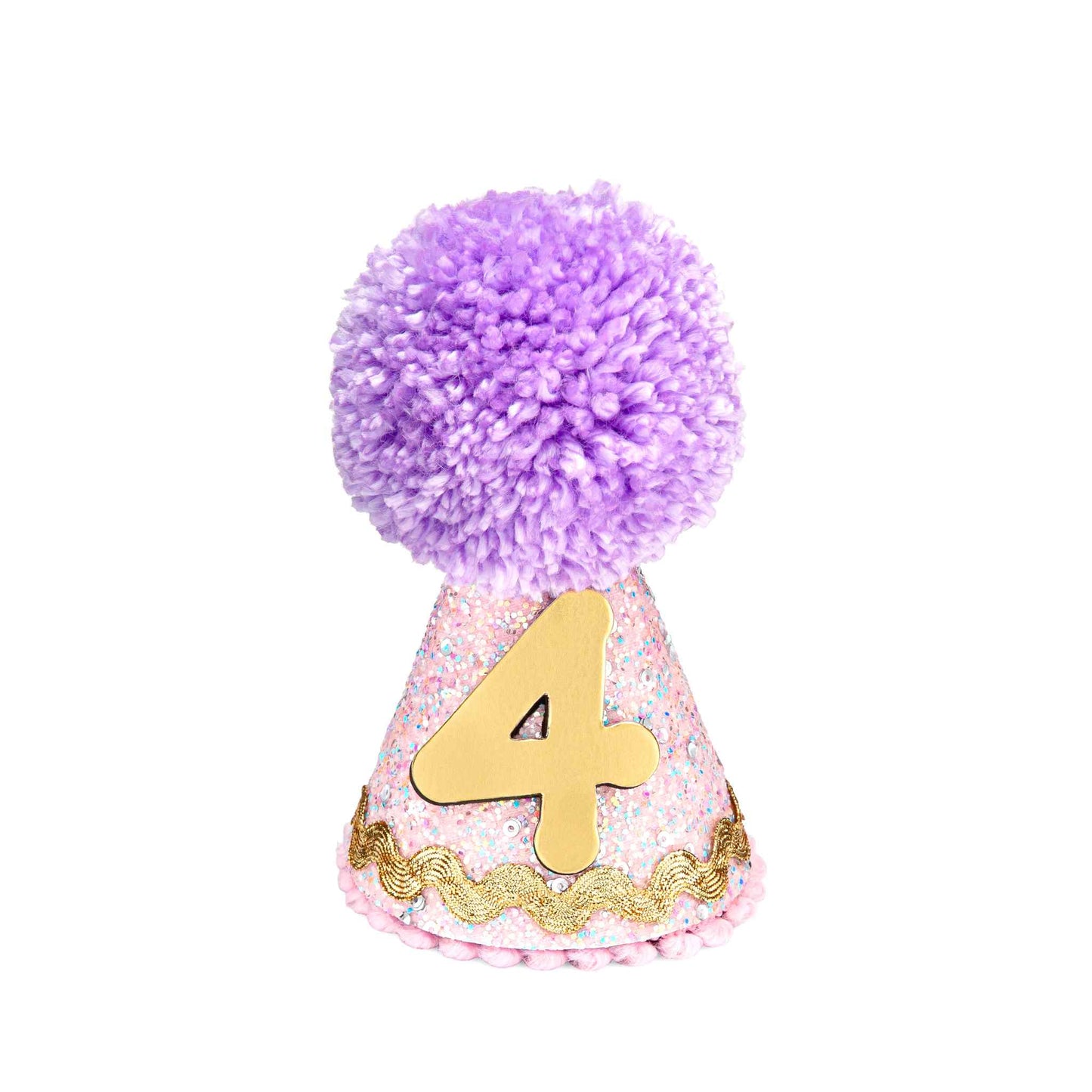 Glitter Fabric Party Hat - Lilac/Pink Mix