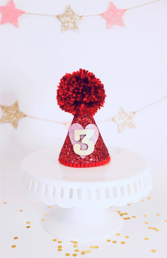 Valentine’s Party Hat -  Red/Pink