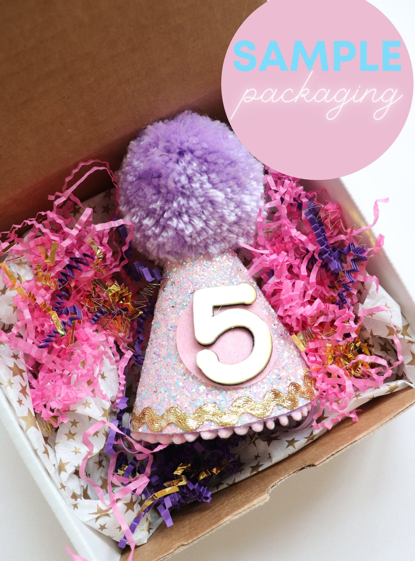 Lilac Butterfly Enchantment Birthday Party Hat
