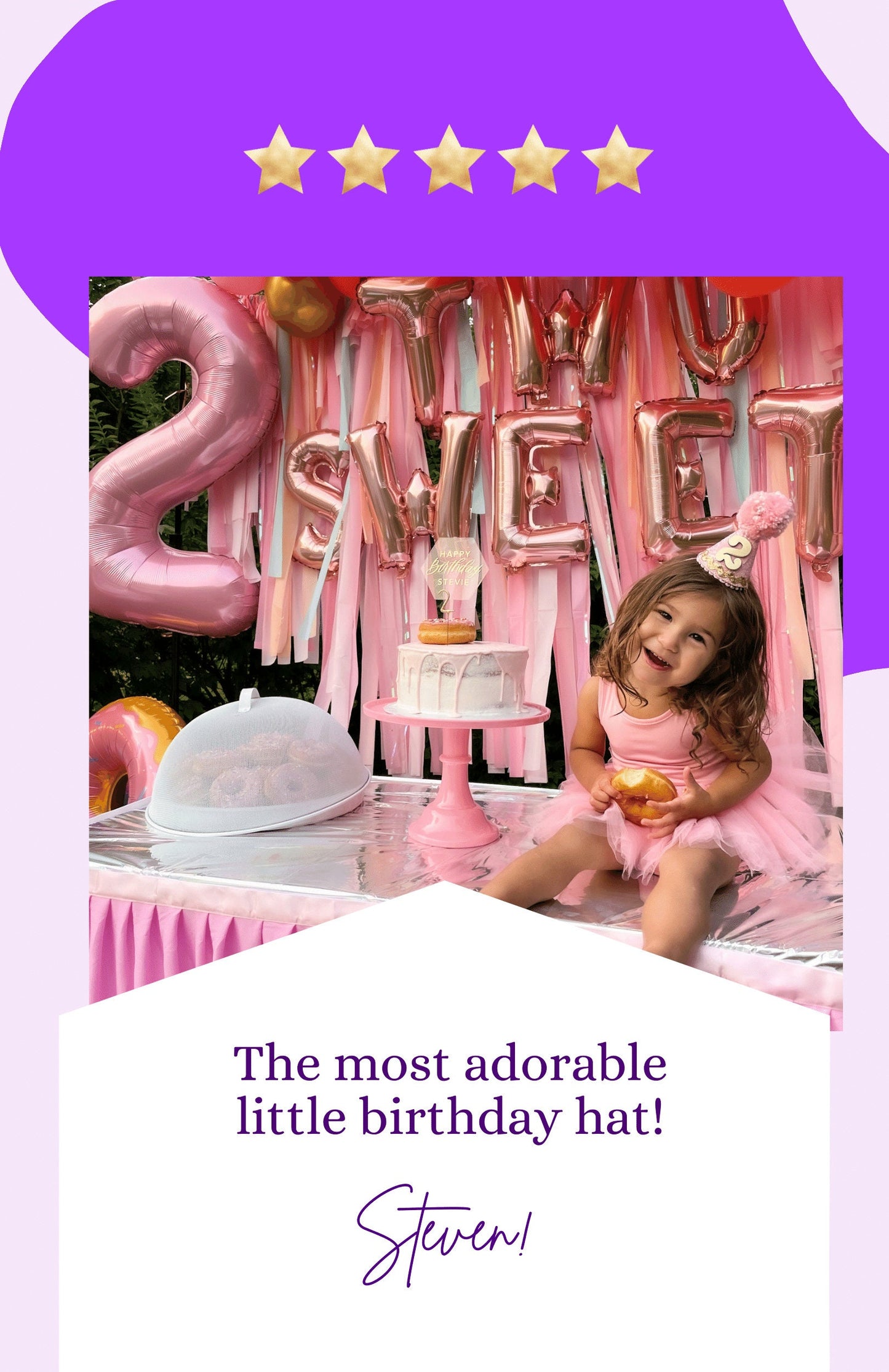 Lilac Butterfly Enchantment Birthday Party Hat