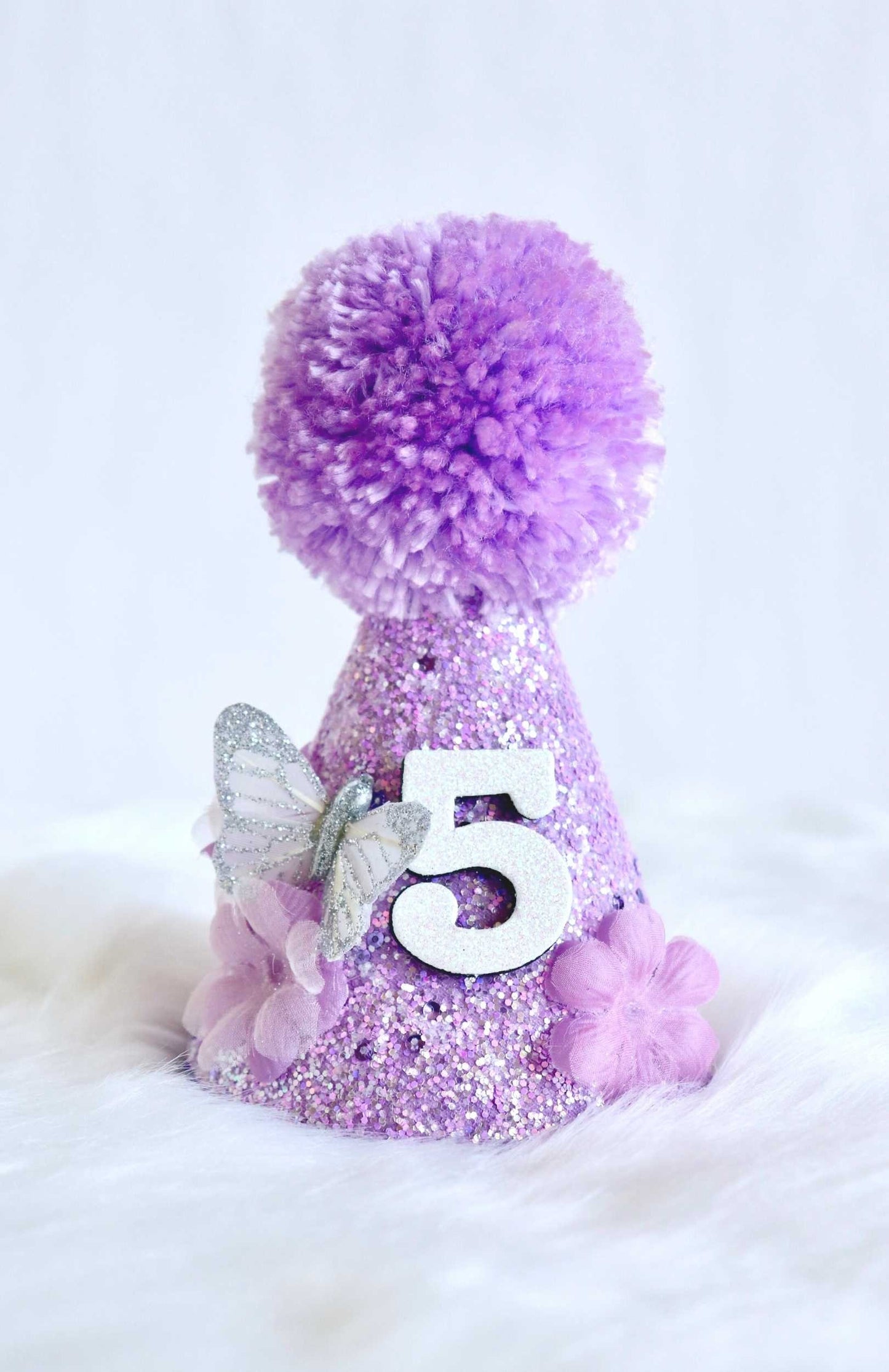 Lilac Butterfly Enchantment Birthday Party Hat