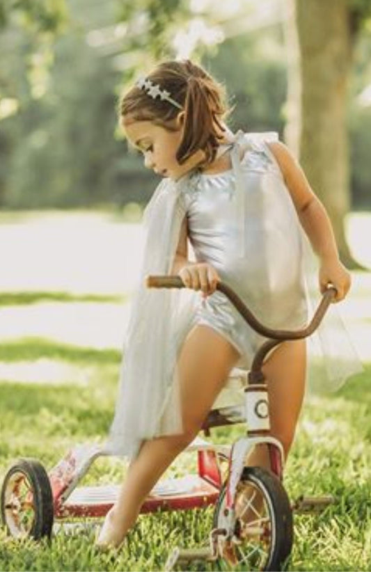 Princess Dresses Outfits - "Queen Bee" Princess Cape - Silver