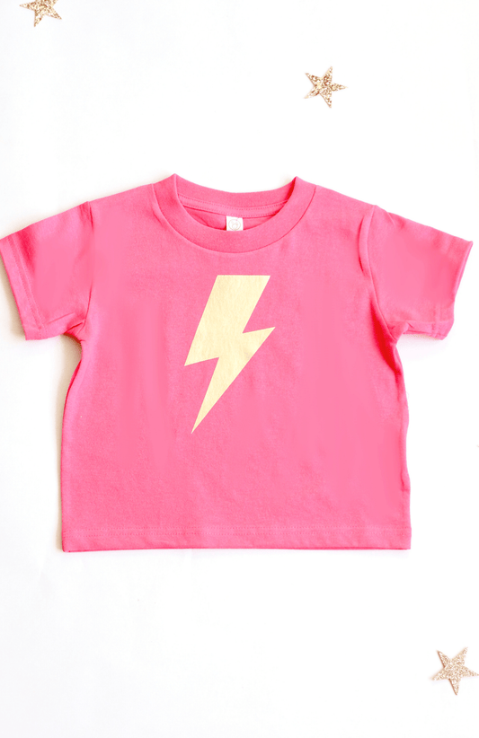 T-Shirt/Tee - Lightning Bolt  Tee - Pink